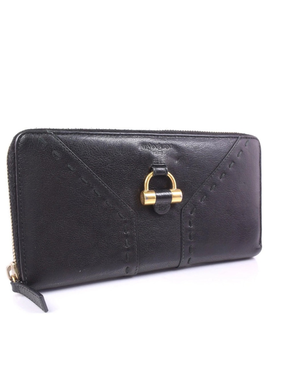 YSL vintage Classic Black Leather Wallet all inclusive EUC $1599 retail - Picture 3 of 14